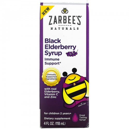 Zarbees, Сироп из черной бузины с натуральной бузиной, витамином С и цинком, для детей от 2 лет, 118 мл (4 жидк. Унции)